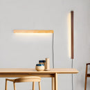 Minimalist Linear Wood LED Plug-In Wall Light Fixture