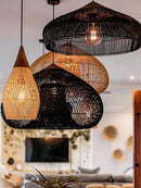 Organic Rattan Weave Pendant Light