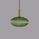 Ribbed Stained Glass Lantern Pendant