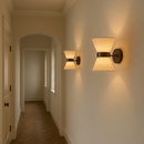 Amber Linen Hourglass Wall Light
