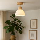 Amber Pleated Glass Pendant Light