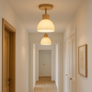 Amber Pleated Glass Pendant Light