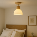 Amber Pleated Glass Pendant Light