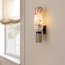 Alabaster Brass Wall Sconce