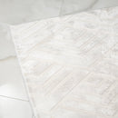 Patterned White Plush Area Rug
