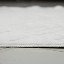 Patterned White Plush Area Rug