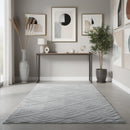Patterned Gray Plush Area Rug