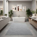 Patterned Gray Plush Area Rug