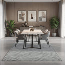 Patterned Gray Plush Area Rug
