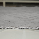 Patterned Gray Plush Area Rug