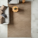Patterned Brown Plush Area Rug