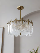 Lustre de teto de agrupamento de pétalas de vidro