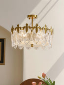 Lustre de teto de agrupamento de pétalas de vidro