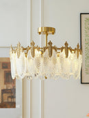 Lustre de teto de agrupamento de pétalas de vidro