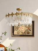 Lustre de teto de agrupamento de pétalas de vidro