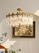 Lustre de teto de agrupamento de pétalas de vidro