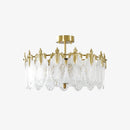 Lustre de teto de agrupamento de pétalas de vidro