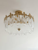 Lustre de teto de agrupamento de pétalas de vidro