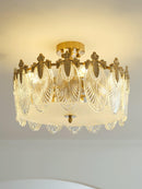 Lustre de teto de agrupamento de pétalas de vidro