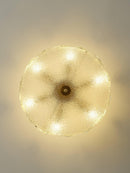 Lustre de teto de agrupamento de pétalas de vidro