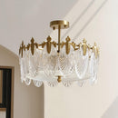 Lustre de teto de agrupamento de pétalas de vidro