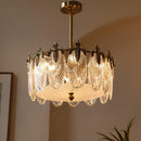 Lustre de teto de agrupamento de pétalas de vidro