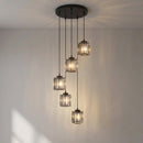 Ribbed Glass Cluster Pendant Light