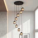 Ribbed Glass Cluster Pendant Light