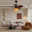 Faceted Woven Ceiling Fan Light
