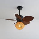 Faceted Woven Ceiling Fan Light