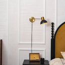 Metal Swing Arm Plug-In Wall Light