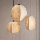 Panelled Linen Orb Pendant Light