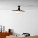 Fluted Glass Ceiling Fan Light