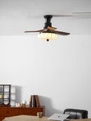 Fluted Glass Ceiling Fan Light