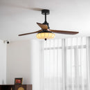 Fluted Glass Ceiling Fan Light