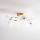 Elegant Lotus Leaf Glass Ceiling Fixture