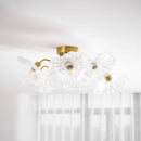 Elegant Lotus Leaf Glass Ceiling Fixture