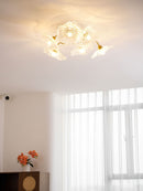 Elegant Lotus Leaf Glass Ceiling Fixture
