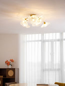 Elegant Lotus Leaf Glass Ceiling Fixture
