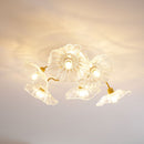 Elegant Lotus Leaf Glass Ceiling Fixture