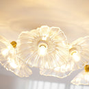 Elegant Lotus Leaf Glass Ceiling Fixture
