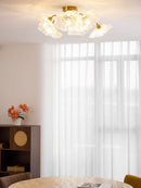 Elegant Lotus Leaf Glass Ceiling Fixture