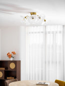 Elegant Lotus Leaf Glass Ceiling Fixture
