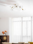 Elegant Lotus Leaf Glass Ceiling Fixture