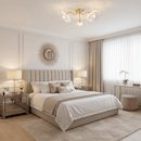 Elegant Lotus Leaf Glass Ceiling Fixture