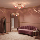 Elegant Lotus Leaf Glass Ceiling Fixture