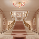 Elegant Lotus Leaf Glass Ceiling Fixture