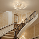 Elegant Lotus Leaf Glass Ceiling Fixture