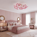 Elegant Lotus Leaf Glass Ceiling Fixture