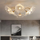Elegant Lotus Leaf Glass Ceiling Fixture